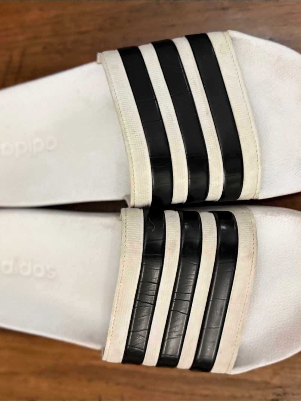 Adidas White Slide Sandals